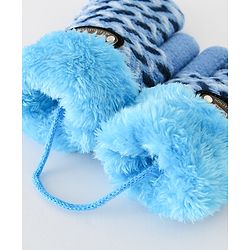 Babyhug Gloves With Text Patch - Blue