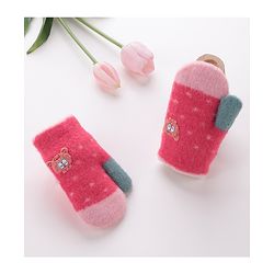 Babyhug Gloves With Animal Patch - Dark Pink