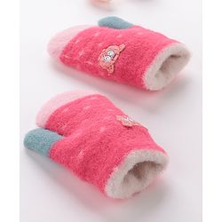 Babyhug Gloves With Animal Patch - Dark Pink