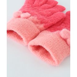 Babyhug Solid Gloves with Pom Pom - Red