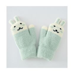 Babyhug Gloves with Face Design - Light Green