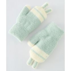 Babyhug Gloves with Face Design - Light Green