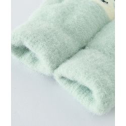 Babyhug Gloves with Face Design - Light Green