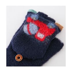 Babyhug Gloves With Car Design -Navy Blue