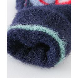 Babyhug Gloves With Car Design -Navy Blue