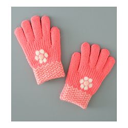 Babyhug Floral Design Gloves - Orange