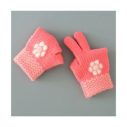 Babyhug Floral Design Gloves - Orange