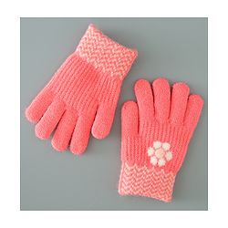 Babyhug Floral Design Gloves - Orange