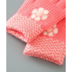 Babyhug Floral Design Gloves - Orange