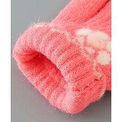 Babyhug Floral Design Gloves - Orange