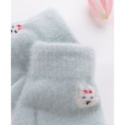 Babyhug Bunny Design Gloves - Light Green