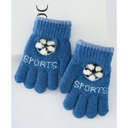 Babyhug Gloves With Football Design - Dark Blue