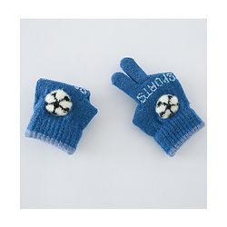 Babyhug Gloves With Football Design - Dark Blue