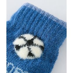 Babyhug Gloves With Football Design - Dark Blue