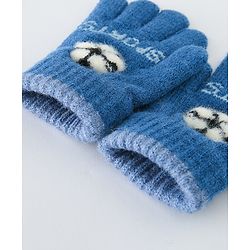 Babyhug Gloves With Football Design - Dark Blue