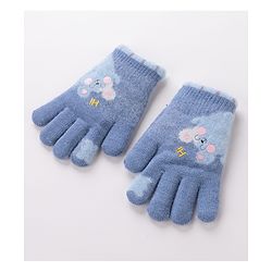 Babyhug Gloves With Bear Design - Blue