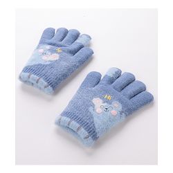 Babyhug Gloves With Bear Design - Blue