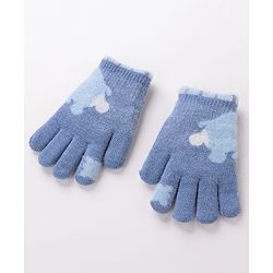 Babyhug Gloves With Bear Design - Blue