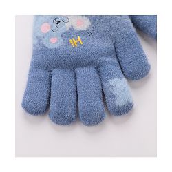 Babyhug Gloves With Bear Design - Blue