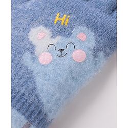 Babyhug Gloves With Bear Design - Blue