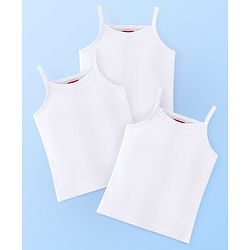 Babyhug 100% Cotton Slip Solid Pack of 3 - White