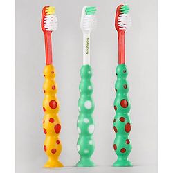 Babyhug Baby Junior Toothbrush Pack of 3 - color and print may vary