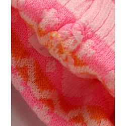 Babyhug Woollen Cap with Heart & Bear Design Pink - Diameter 9 cm