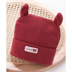 Babyhug Woollen Cap With  Ear Design - Maroon