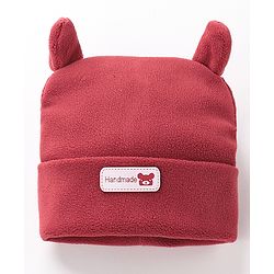 Babyhug Woollen Cap With  Ear Design - Maroon