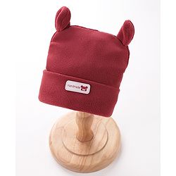 Babyhug Woollen Cap With  Ear Design - Maroon