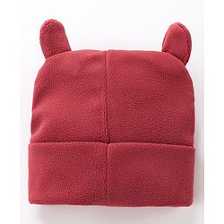 Babyhug Woollen Cap With  Ear Design - Maroon