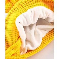 Babyhug Pom Pom Woollen Cap Puppy Design - Yellow