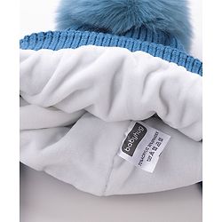 Babyhug Woollen Cap Fox Design Blue - Diameter 11 cm