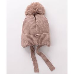 Babyhug Woollen Cap Fox Design Brown - Diameter 12 cm