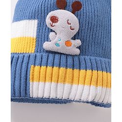 Babyhug Pom Pom Woollen Cap Puppy Design - Blue
