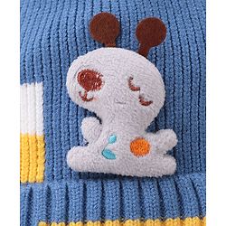 Babyhug Pom Pom Woollen Cap Puppy Design - Blue