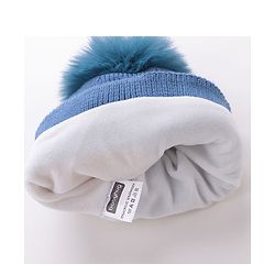 Babyhug Pom Pom Woollen Cap Puppy Design - Blue