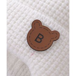 Babyhug Pom Pom Woollen Cap Teddy Design - White