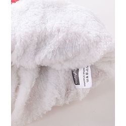 Babyhug Pom Pom Woolen Cap Argyle Design - Red