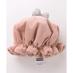 Babyhug Woollen Cap With Bow  - Pink