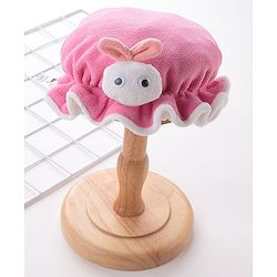 Babyhug Woollen Cap With Bunny Applique - Dark Pink