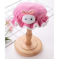 Babyhug Woollen Cap With Bunny Applique - Dark Pink