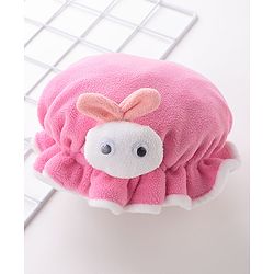 Babyhug Woollen Cap With Bunny Applique - Dark Pink