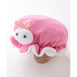 Babyhug Woollen Cap With Bunny Applique - Dark Pink
