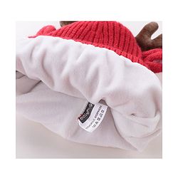 Babyhug Pom Pom Woolen Cap Gloves & Muffler Set Christmas Design - Red