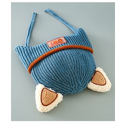 Babyhug Woollen Cap With Ear Design - Blue
