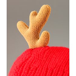 Babyhug Woollen Cap Reindeer Design - Red