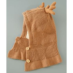 Babyhug Woollen Cap Reindeer Design - Red