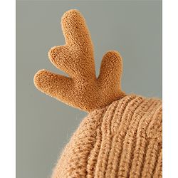 Babyhug Woollen Cap Reindeer Design - Red