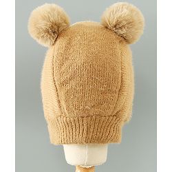 Babyhug Woollen Cap Bear Design - Brown